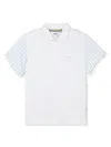 Bosswear Stripe-panel Logo-print Polo Shirt In White