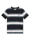 Bosswear Kids' Stripe-print Cotton T-shirt In Navy Blue