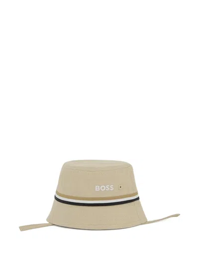 Bosswear Babies' Striped Bucket Hat In Neutral