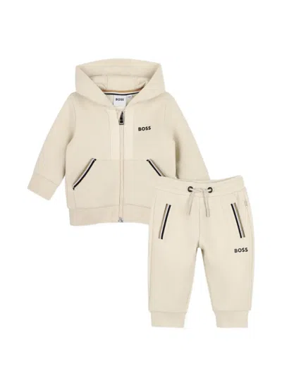 Bosswear Babies' Striped-detail Tracksuit Set In Neutral