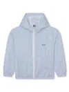 Bosswear Striped Hooded Jacket In Blue