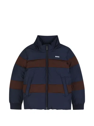 Bosswear Kids' Striped Padded Jacket In Blue