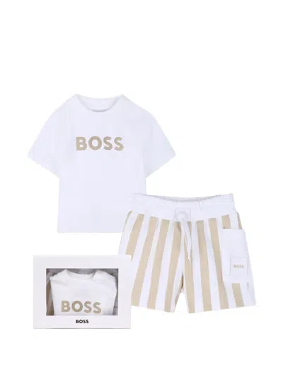 Bosswear Kids' Striped Pocket Shorts Set In Multi