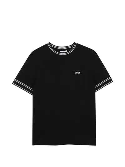 Bosswear Kids' Striped Short-sleeved T-shirt In Black