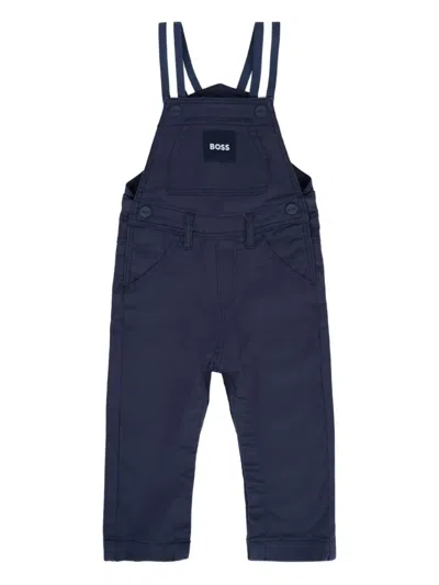 Bosswear Babies' Striped-strap Cotton Jumpsuit In Blue