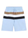 Bosswear Striped Swim Shorts In Blue