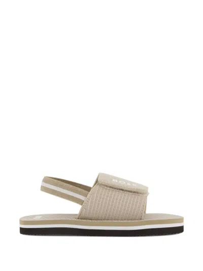 Bosswear Kids' Striped Touch-strap Sandals In Neutral