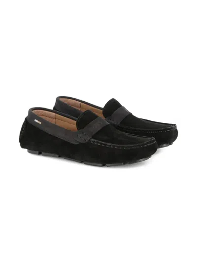 Bosswear Kids' Suede Loafers In Black