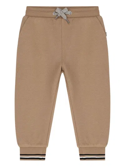 Bosswear Babies' Textured-drawstring Track Pants In Brown