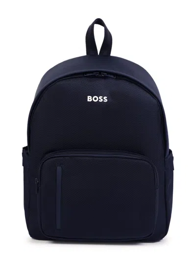 Bosswear Kids' Textured-finish Backpack In Blue