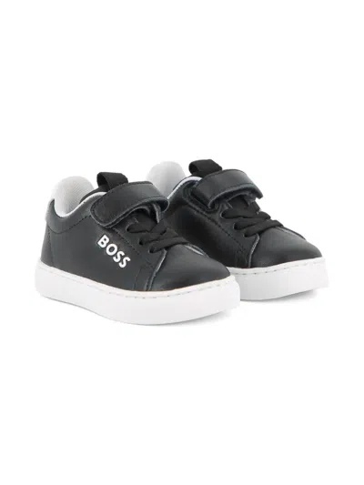 Bosswear Babies' Touch-strap Sneakers In Black
