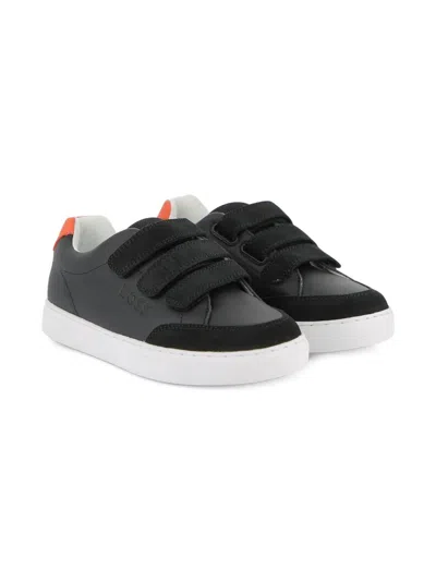 Bosswear Kids' Touch-strap Sneakers In Black