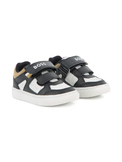 Bosswear Babies' Touch-strap Sneakers In Black