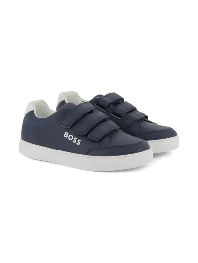 Bosswear Kids' Touch-strap Sneakers In Blue
