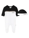 Bosswear Two-tone Cotton Blend Babygrow Set In White