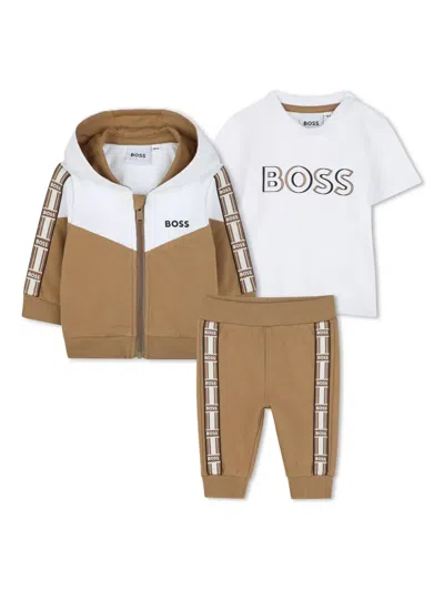 Bosswear Babies' Two-tone Tracksuit Set In Neutrals