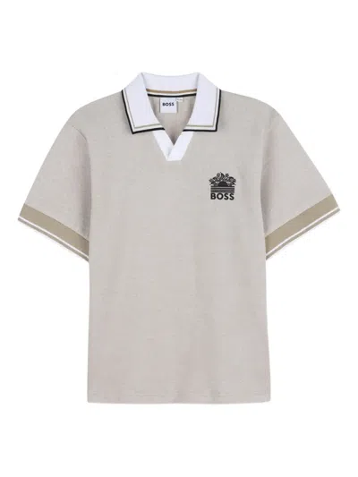 Bosswear Kids' V-neck Short-sleeve Top In Gray
