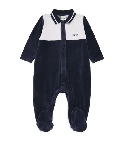 Bosswear Kids' Velvet Logo All-in-one In Blue