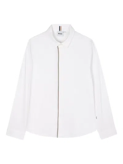 Bosswear Kids' Zip-front Shirt In White