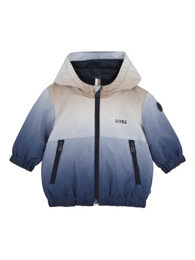 Bosswear Babies' Zip-up Hooded Coat In Blue