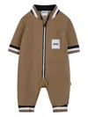 Bosswear Zip-up Short-sleeve Romper In Brown