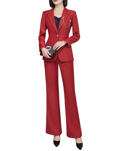 Bossy Chic 2pc Blazer & Pant Set In Brown