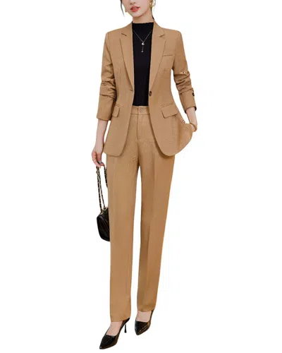 Bossy Chic 2pc Blazer & Pant Set In Green