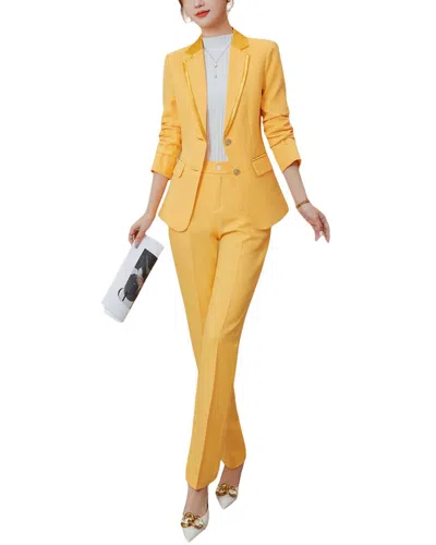 Bossy Chic 2pc Blazer & Pant Set In Yellow