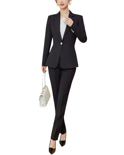Bossy Chic 2pc Blazer & Pant Set In Black