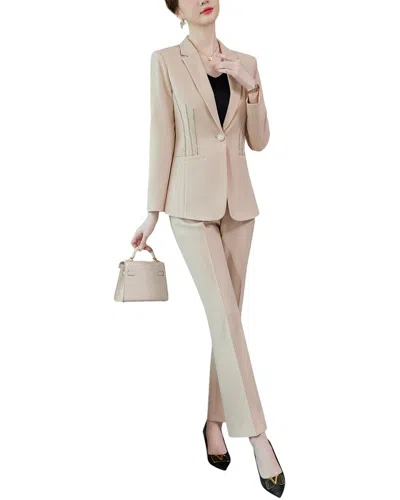 Bossy Chic 2pc Blazer & Pant Set In Brown