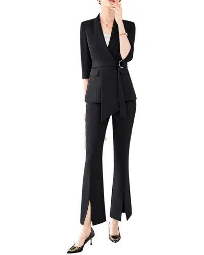 Bossy Chic 2pc Blazer & Pant Set In Black