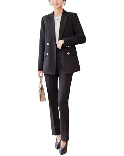 Bossy Chic 2pc Blazer & Pant Set In Black
