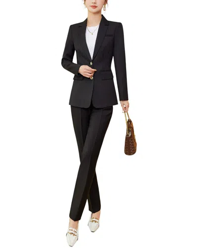 Bossy Chic 2pc Blazer & Pant Set In Black