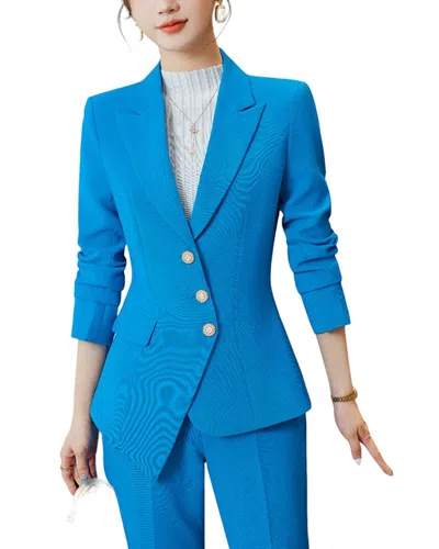 Bossy Chic 2pc Blazer & Pant Set In Blue