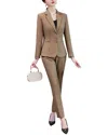 Bossy Chic 2pc Blazer & Pant Set In Brown