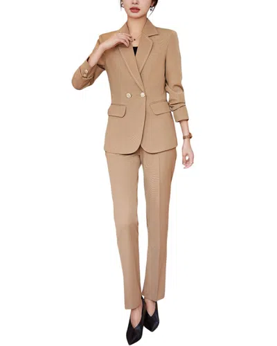 Bossy Chic 2pc Blazer & Pant Set In Green