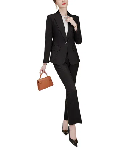 Bossy Chic 2pc Blazer & Pant Set In Black