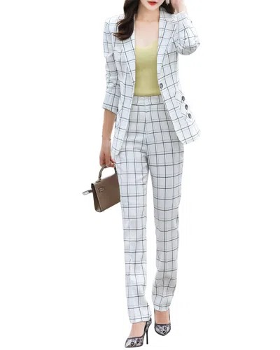 Bossy Chic 2pc Blazer & Pant Set In White