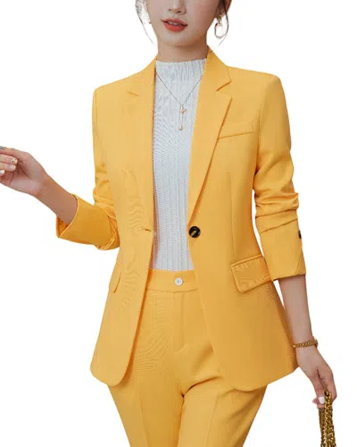 Bossy Chic 2pc Blazer & Pant Set In Yellow