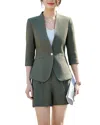 Bossy Chic 2pc Blazer & Short Set In Green