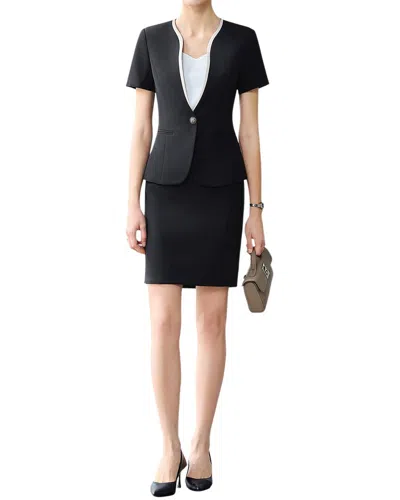 Bossy Chic 2pc Blazer & Skirt Set In Black