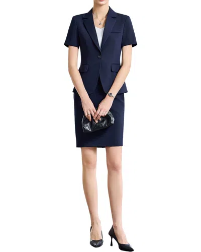 Bossy Chic 2pc Blazer & Skirt Set In Blue