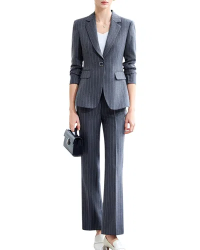 Bossy Chic Blazer & Pant Set In Blue