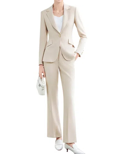 Bossy Chic Blazer & Pant Set In White