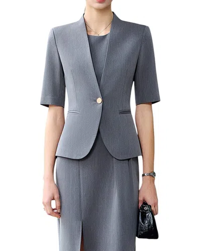 Bossy Chic Blazer In Gray