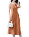 Bossy Chic Midi Dress In Brown