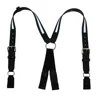 Boston Leather Leather Reflective Loop End Fireman Work Suspenders In Black
