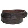 Boston Leather Men's Basketweave Mechanics Belt With Hook And Loop Closure In Brown