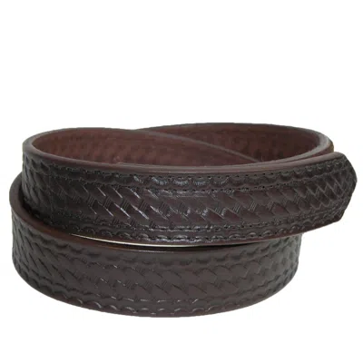 Boston Leather Men's Basketweave Mechanics Belt With Hook And Loop Closure In Brown