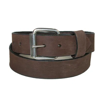 Boston Leather Men's Big & Tall Bark Leather 1.5 Inch Belt In Brown